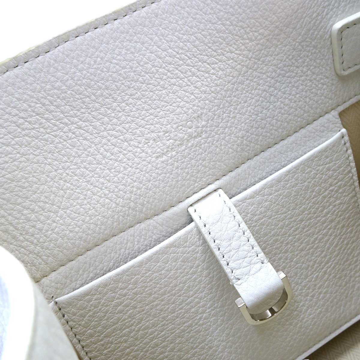 The Row Handbag Soft Margaux 10 Blanc (White) Calf leather Silver HW W1190L129[ALMOST NEW][Authentic]