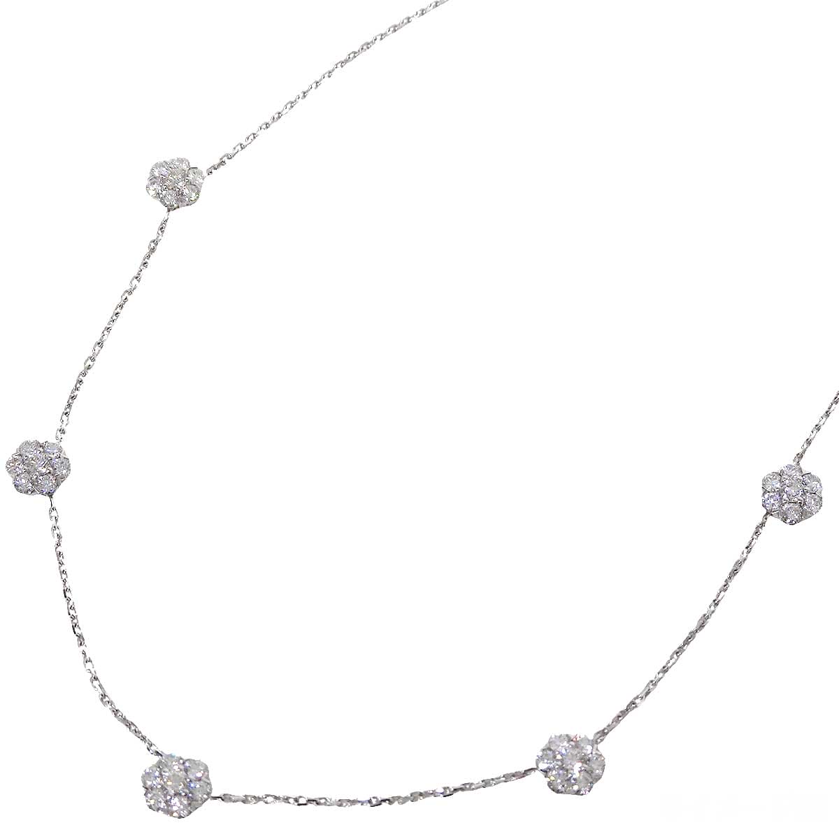 Van Cleef & Arpels necklace Fleurette 5P Diamond Silver K18WG Diamond VCARP9VC00[EXCELLENT][Authentic]