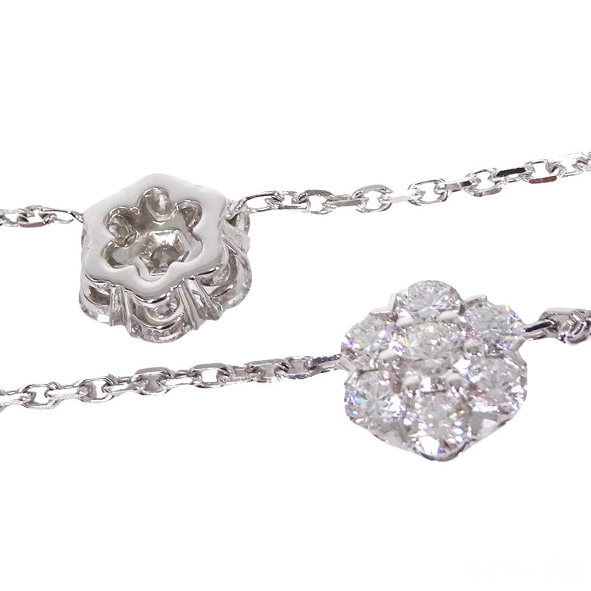 Van Cleef & Arpels necklace Fleurette 5P Diamond Silver K18WG Diamond VCARP9VC00[EXCELLENT][Authentic]