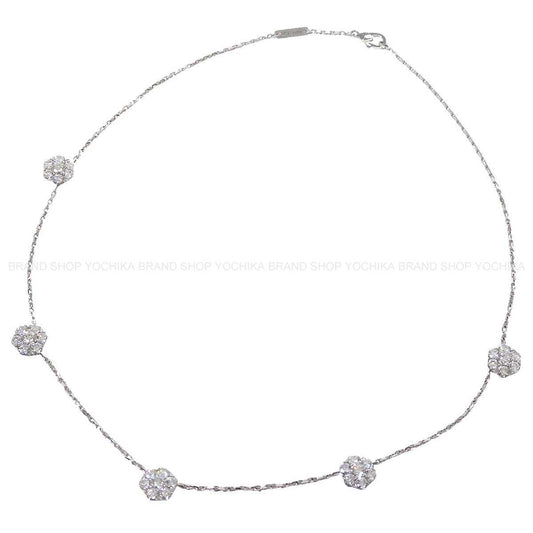 Van Cleef & Arpels necklace Fleurette 5P Diamond Silver K18WG Diamond VCARP9VC00[EXCELLENT][Authentic]