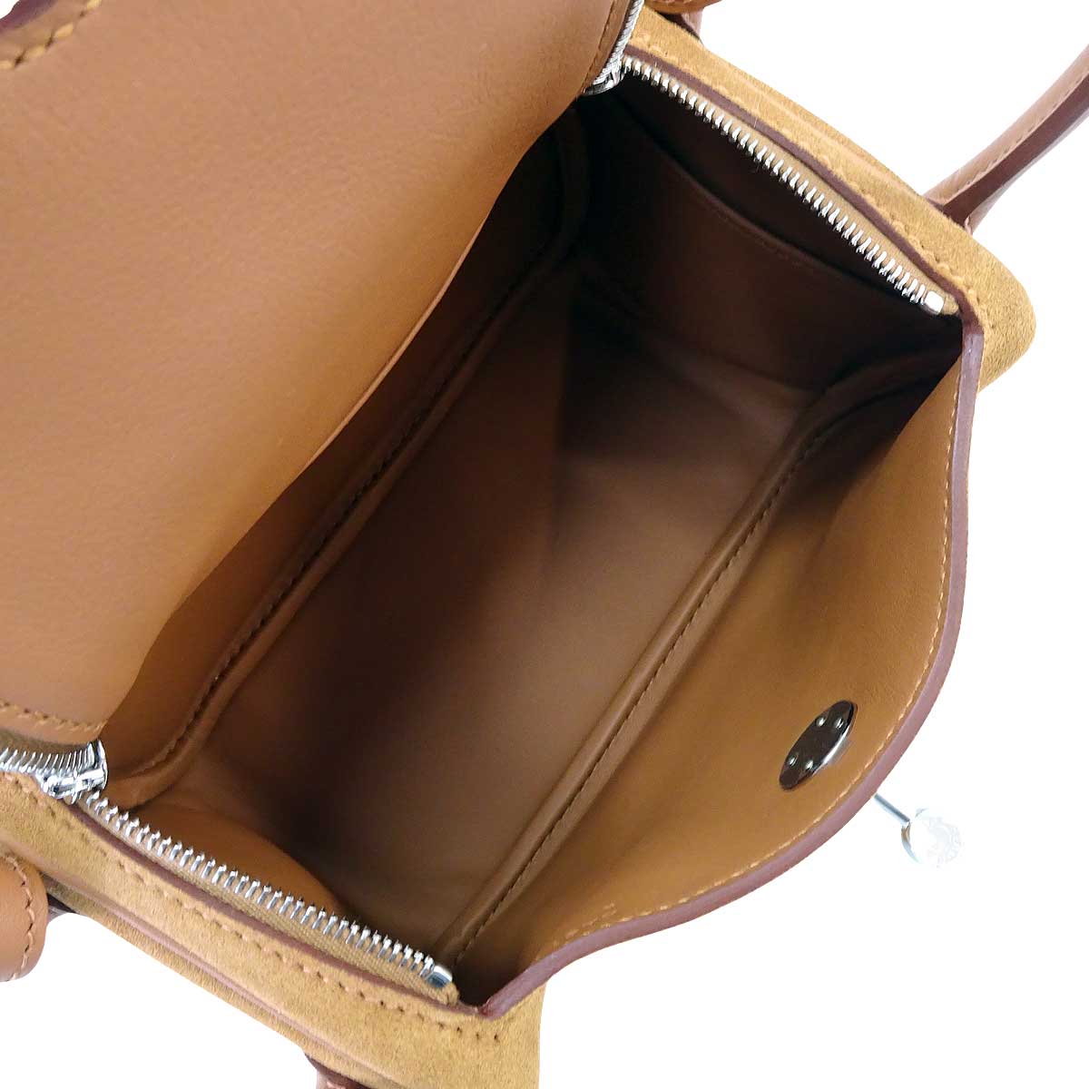 HERMES Shoulder bag Lindy mini 20chamois /Gold Grizzly/Veau Swift Silver HW Stamp K[BRAND NEW][Authentic]