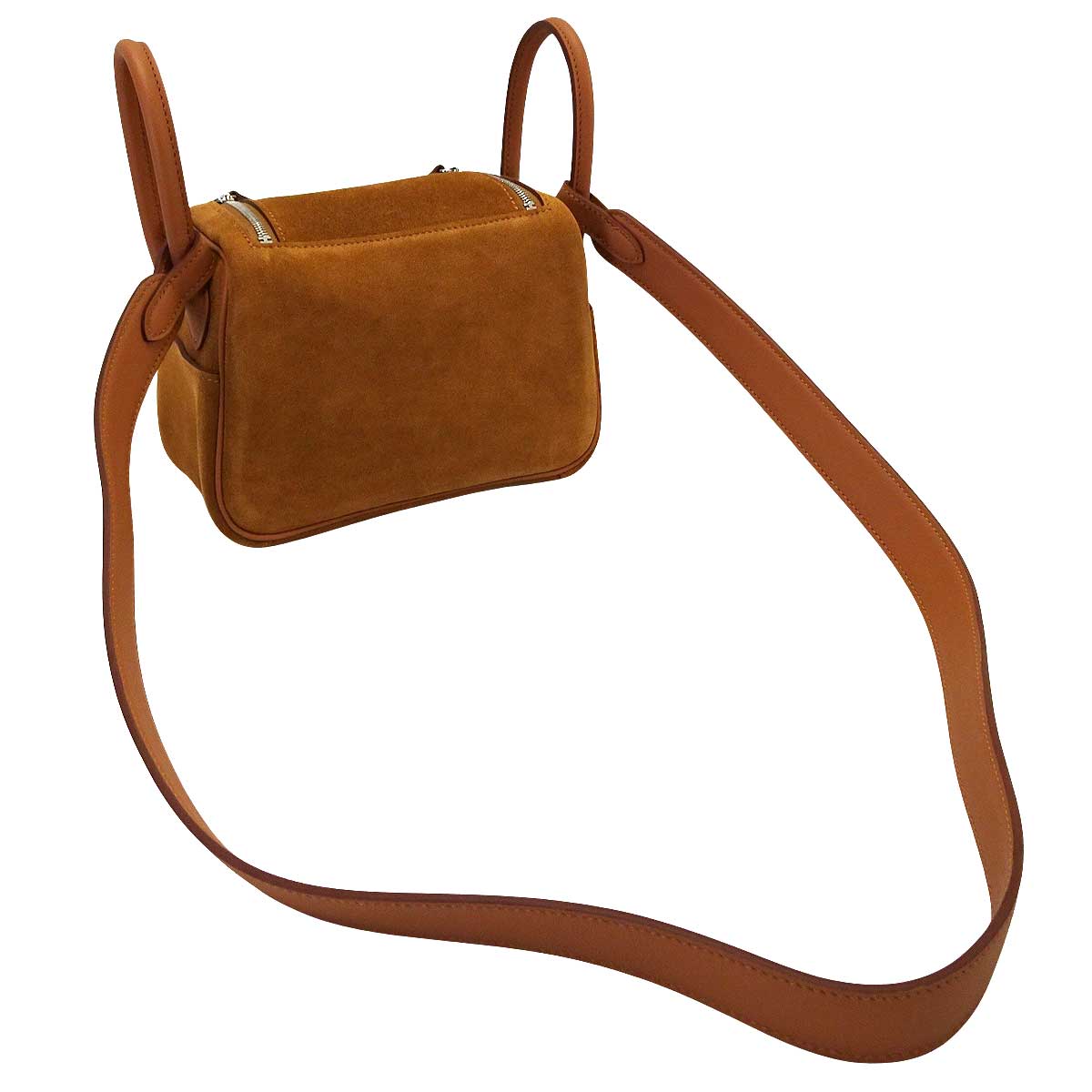 HERMES Shoulder bag Lindy mini 20chamois /Gold Grizzly/Veau Swift Silver HW Stamp K[BRAND NEW][Authentic]