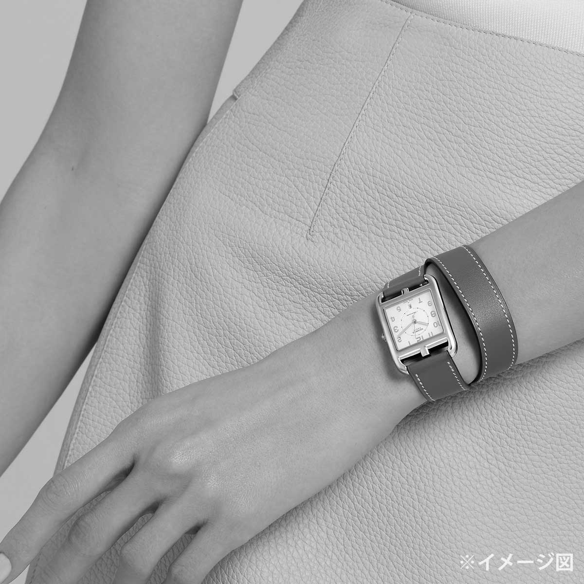 HERMES Watches Cape Cod Automatic GM 37 mm Double Tour cc1.710.224 Noir (Black) Veau Barenia/Stainless steel Silver HW Stamp W W055642WW00[EXCELLENT][Authentic]