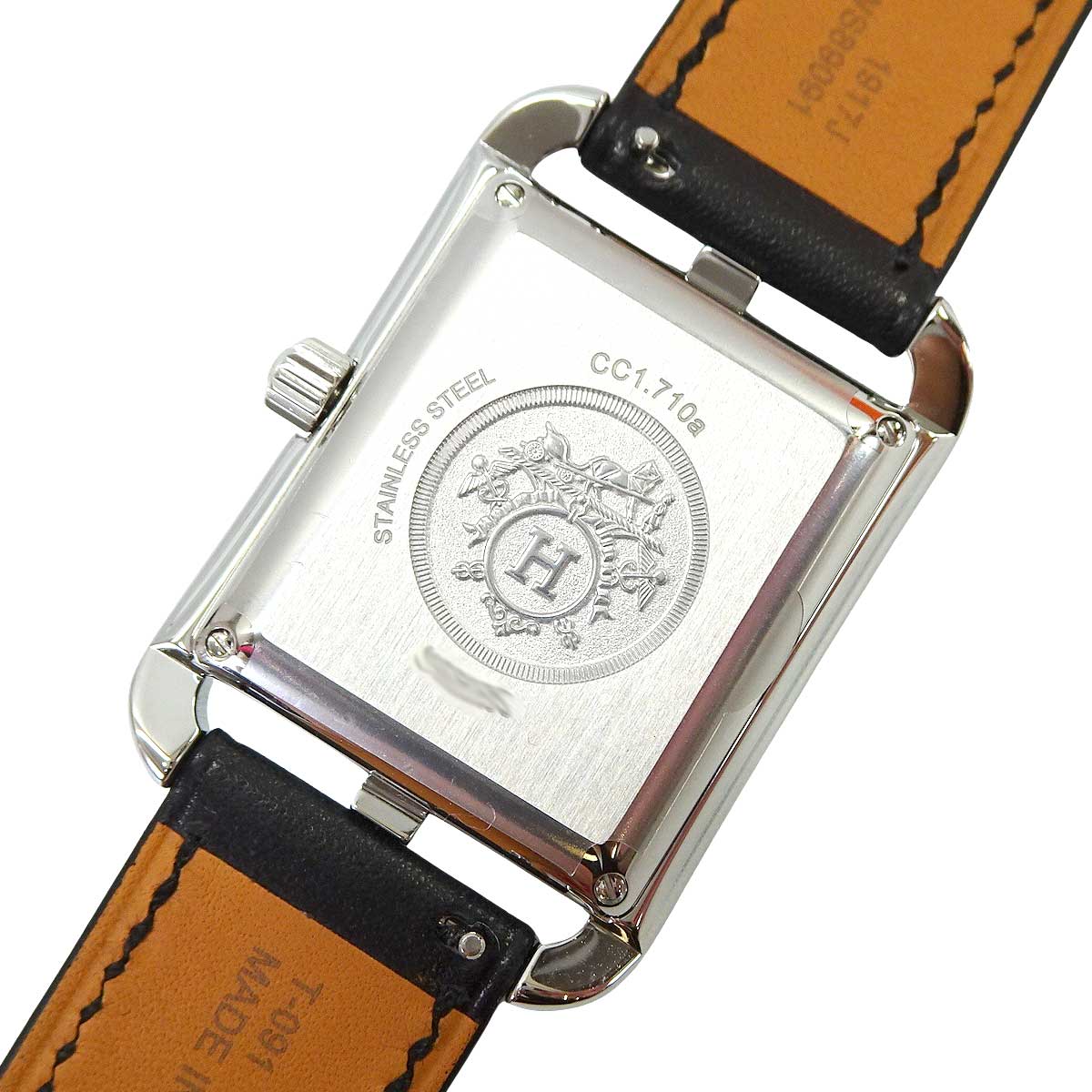 HERMES Watches Cape Cod Automatic GM 37 mm Double Tour cc1.710.224 Noir (Black) Veau Barenia/Stainless steel Silver HW Stamp W W055642WW00[EXCELLENT][Authentic]