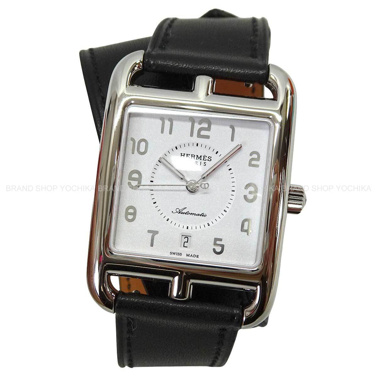 HERMES Watches Cape Cod Automatic GM 37 mm Double Tour cc1.710.224 Noir (Black) Veau Barenia/Stainless steel Silver HW Stamp W W055642WW00[EXCELLENT][Authentic]