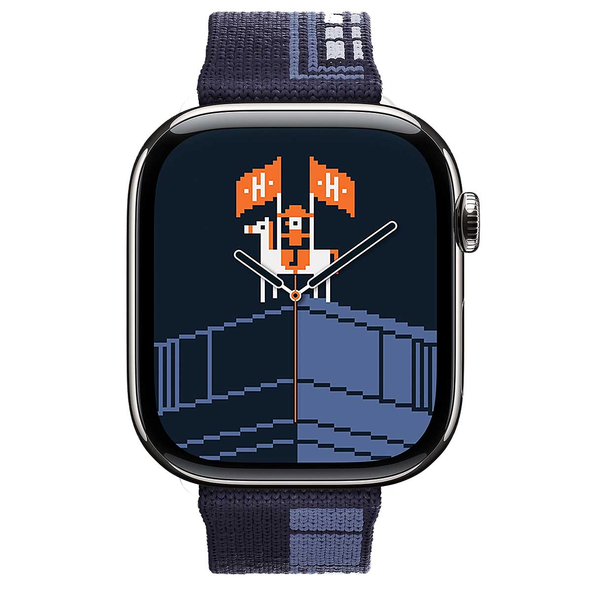 HERMES Watches Apple Watch Hermes Series 11 Faubourg Party Single Tour 42mm GPS/Cellular Bleu Nuit Titanium Nylon Knit A3335[BRAND NEW][Authentic]