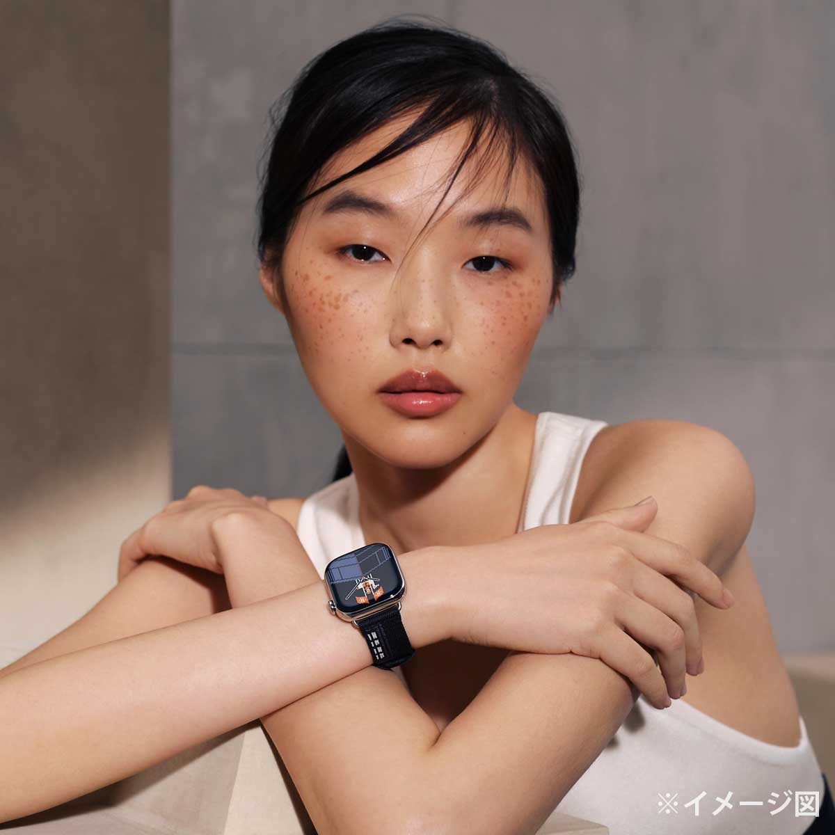 HERMES Watches Apple Watch Hermes Series 11 Faubourg Party Single Tour 42mm GPS/Cellular Bleu Nuit Titanium Nylon Knit A3335[BRAND NEW][Authentic]