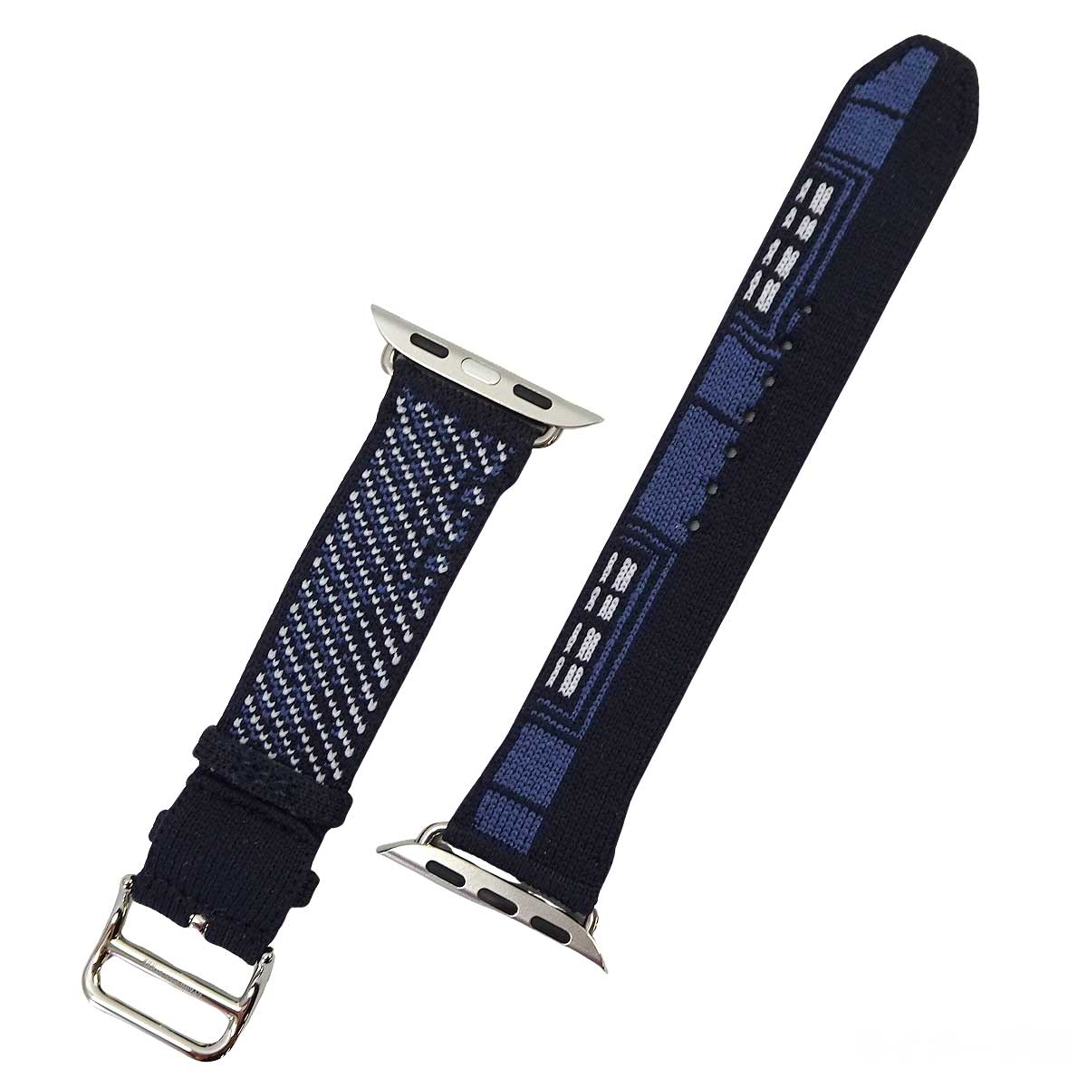 HERMES Watches Apple Watch Hermes Series 11 Faubourg Party Single Tour 42mm GPS/Cellular Bleu Nuit Titanium Nylon Knit A3335[BRAND NEW][Authentic]