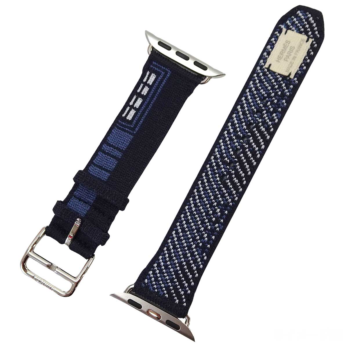 HERMES Watches Apple Watch Hermes Series 11 Faubourg Party Single Tour 42mm GPS/Cellular Bleu Nuit Titanium Nylon Knit A3335[BRAND NEW][Authentic]