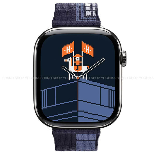 HERMES Watches Apple Watch Hermes Series 11 Faubourg Party Single Tour 42mm GPS/Cellular Bleu Nuit Titanium Nylon Knit A3335[BRAND NEW][Authentic]