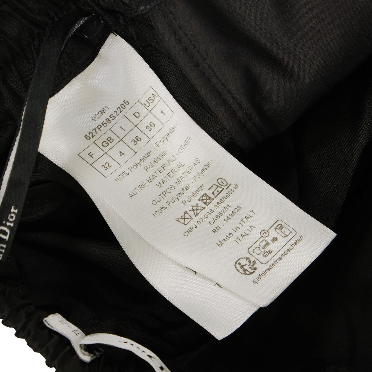 2025SS Dior Pants Flare Graphic Noir (Black)/Blanc (White) Polyester #32 Black HW 527P58S2205[EXCELLENT][Authentic]