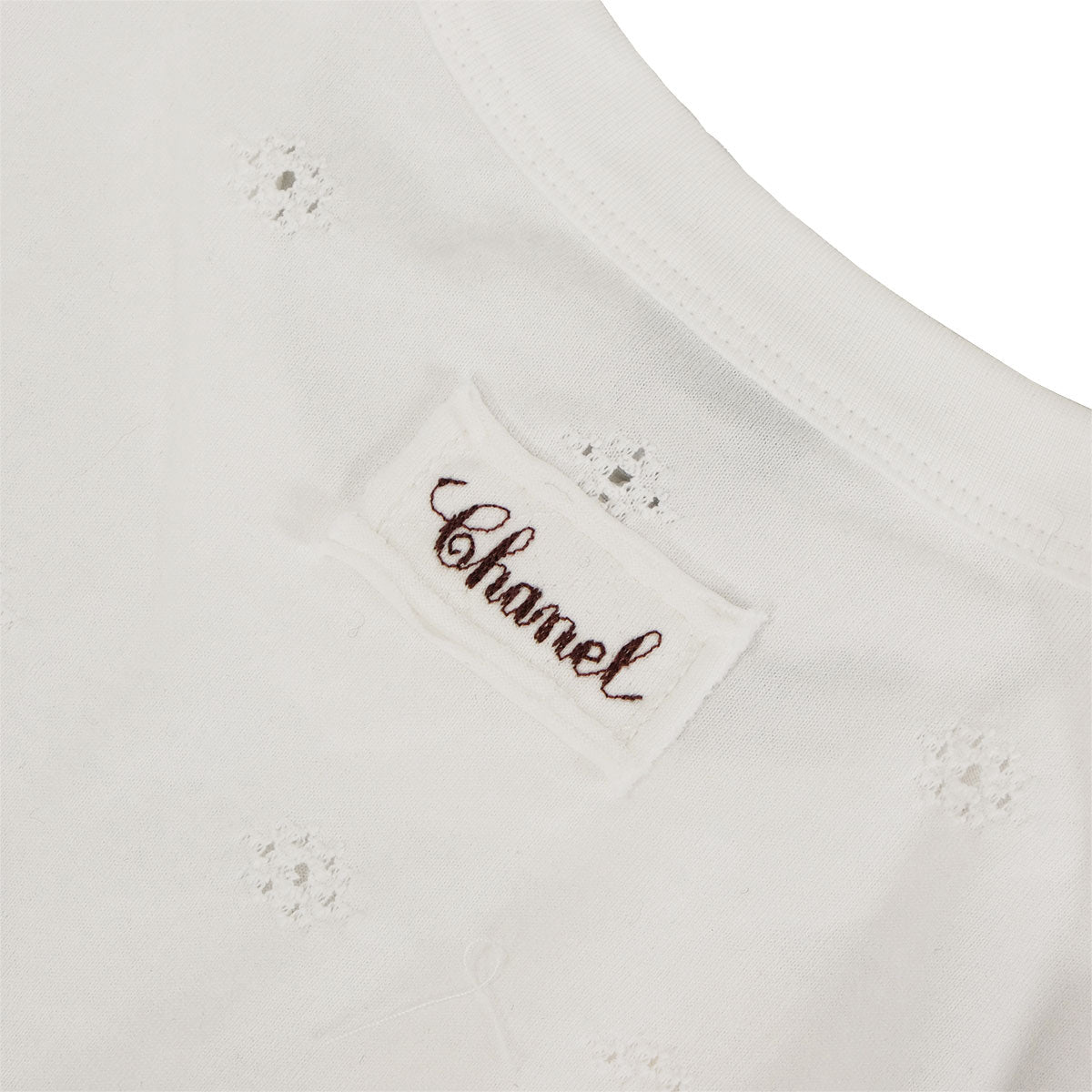 2026SS CHANEL Short sleeve t shirt Crewneck COCO Mark Perforated Blanc (White) Cotton #S P81381[BRAND NEW][Authentic]