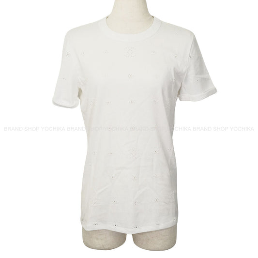 2026SS CHANEL Short sleeve t shirt Crewneck COCO Mark Perforated Blanc (White) Cotton #S P81381[BRAND NEW][Authentic]
