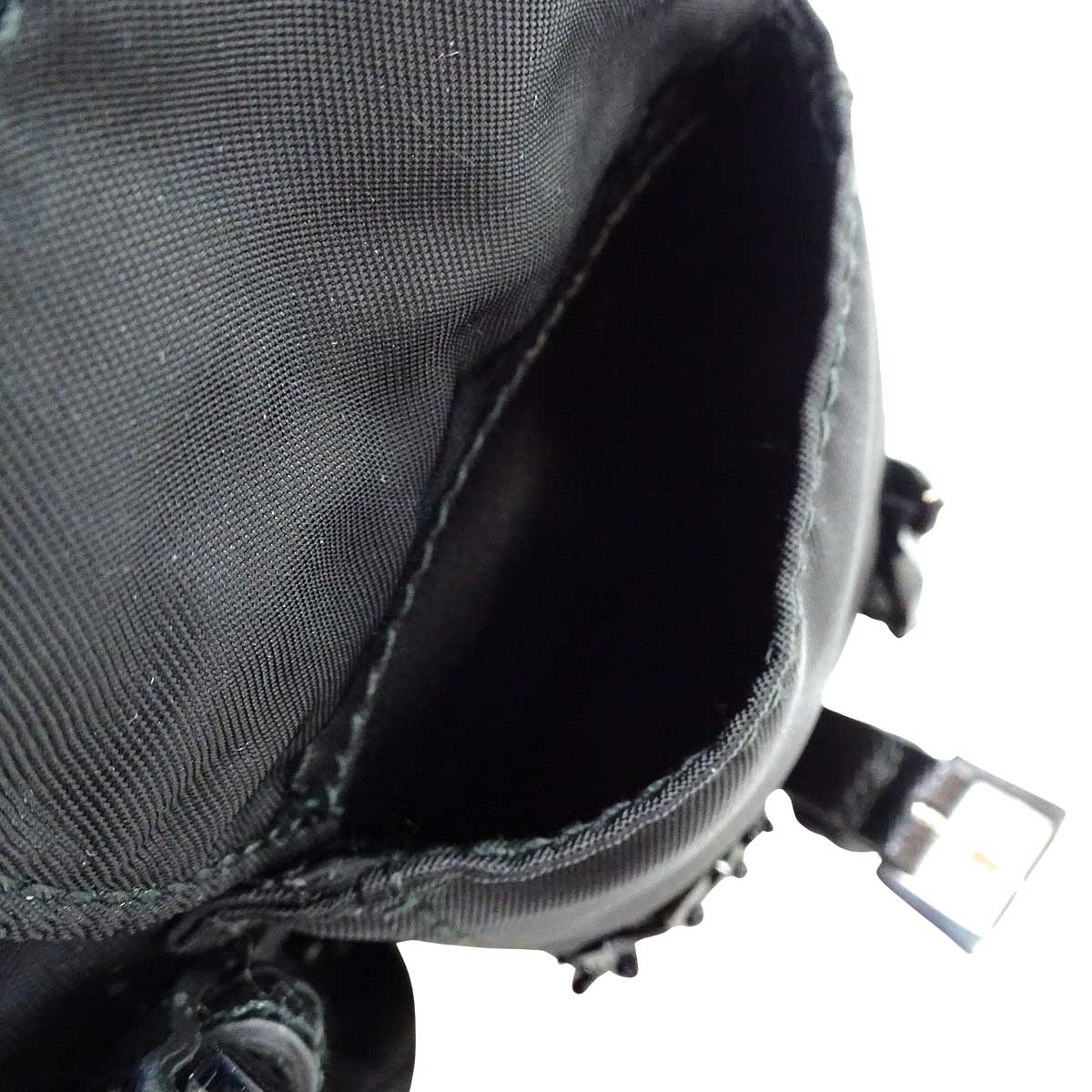 PRADA Shoulder bag Mini Chain Re-Nylon Bijou Embellishments Noir (Black) Nylon Saffiano Leather Silver HW 1BH0292[BRAND NEW][Authentic]