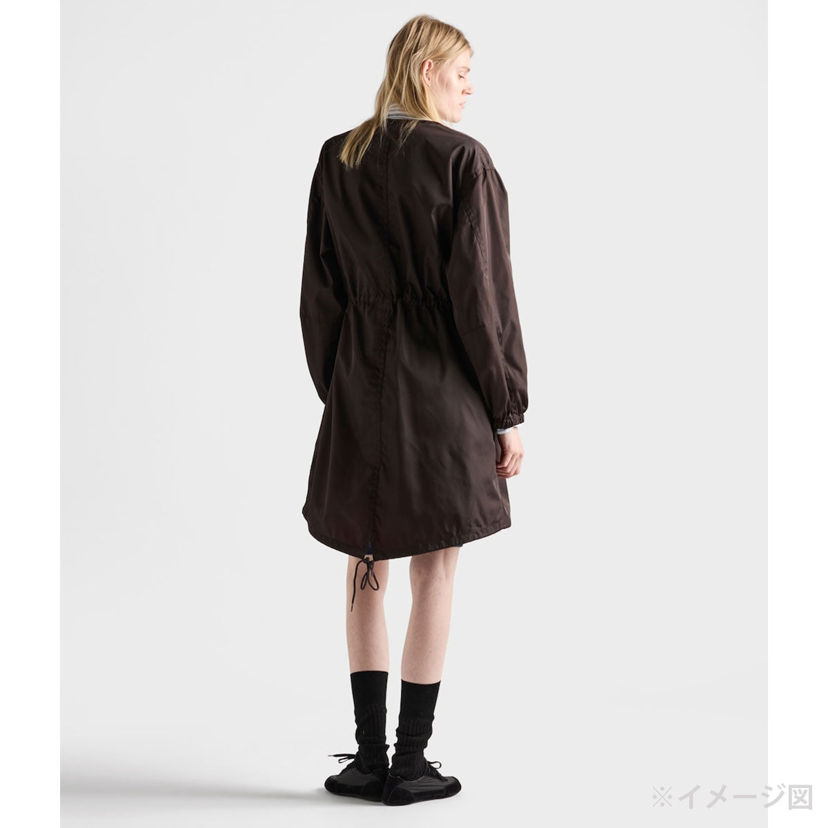PRADA Raincoat Re-NylonDark Brown Nylon #36 Silver HW 292285_1WQ8_F0003_S_000[BRAND NEW][Authentic]