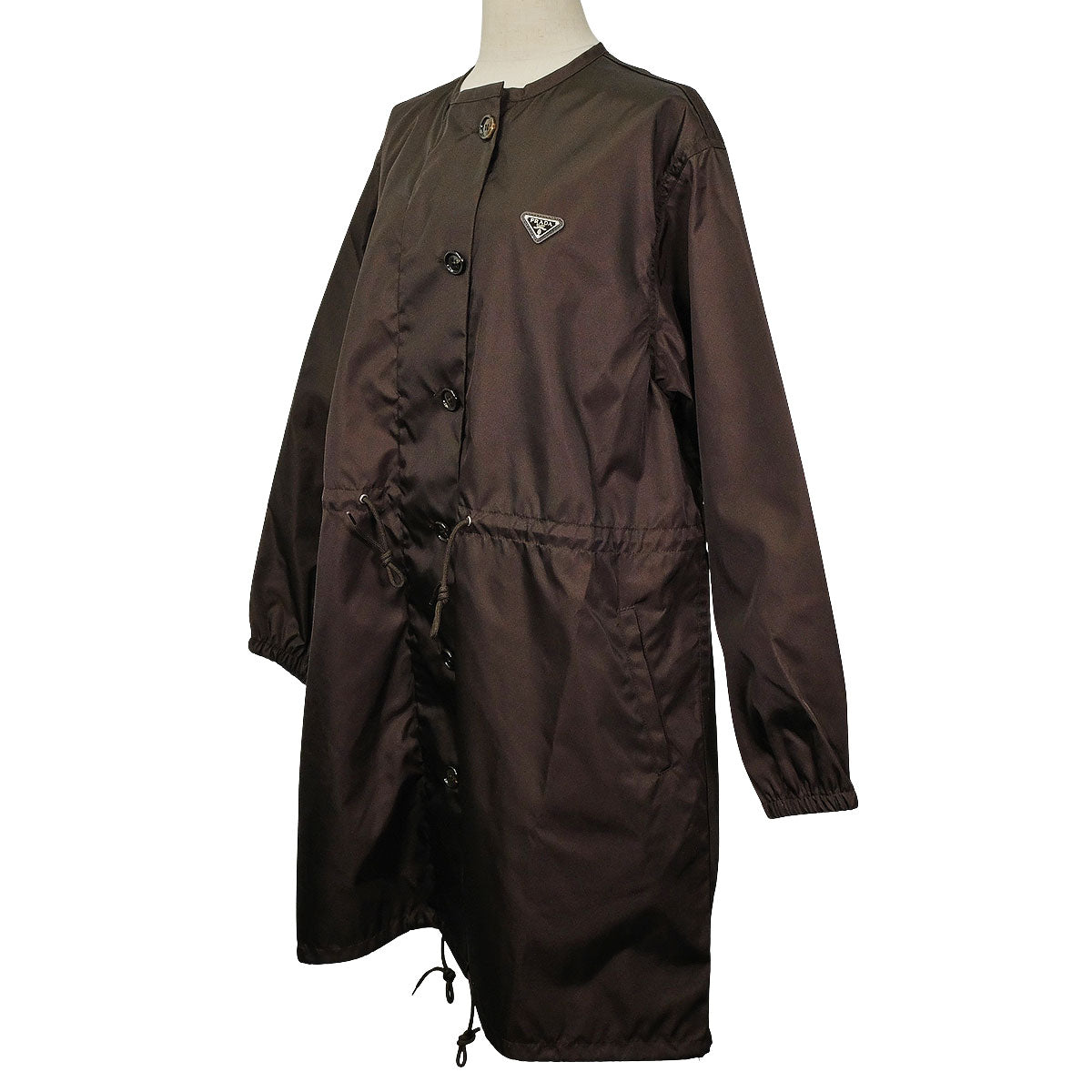PRADA Raincoat Re-NylonDark Brown Nylon #36 Silver HW 292285_1WQ8_F0003_S_000[BRAND NEW][Authentic]
