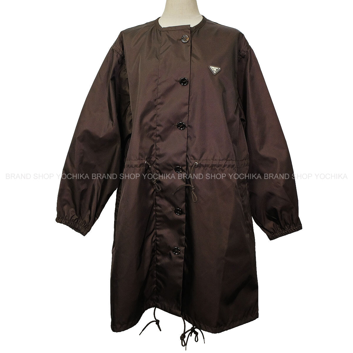 PRADA Raincoat Re-NylonDark Brown Nylon #36 Silver HW 292285_1WQ8_F0003_S_000[BRAND NEW][Authentic]