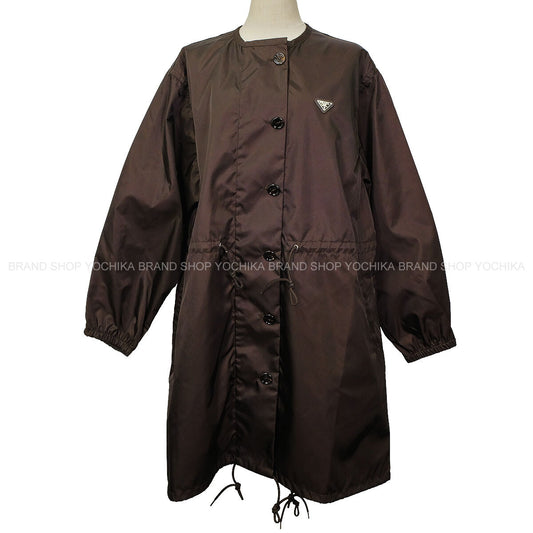 PRADA Raincoat Re-NylonDark Brown Nylon #36 Silver HW 292285_1WQ8_F0003_S_000[BRAND NEW][Authentic]
