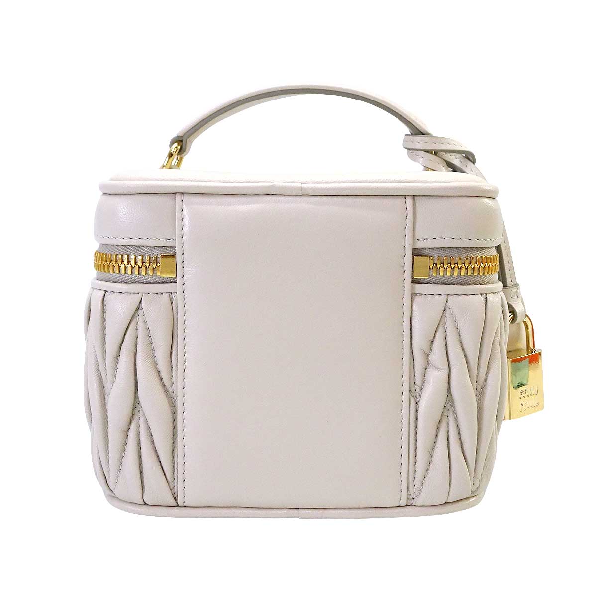Miu Miu Vanity Bag Matelasse with MirrorTalco Nappa Leather Gold HW 47097 5RM075[BRAND NEW][Authentic]