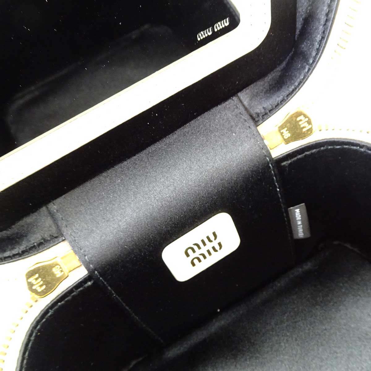 Miu Miu Vanity Bag Matelasse with MirrorTalco Nappa Leather Gold HW 47097 5RM075[BRAND NEW][Authentic]