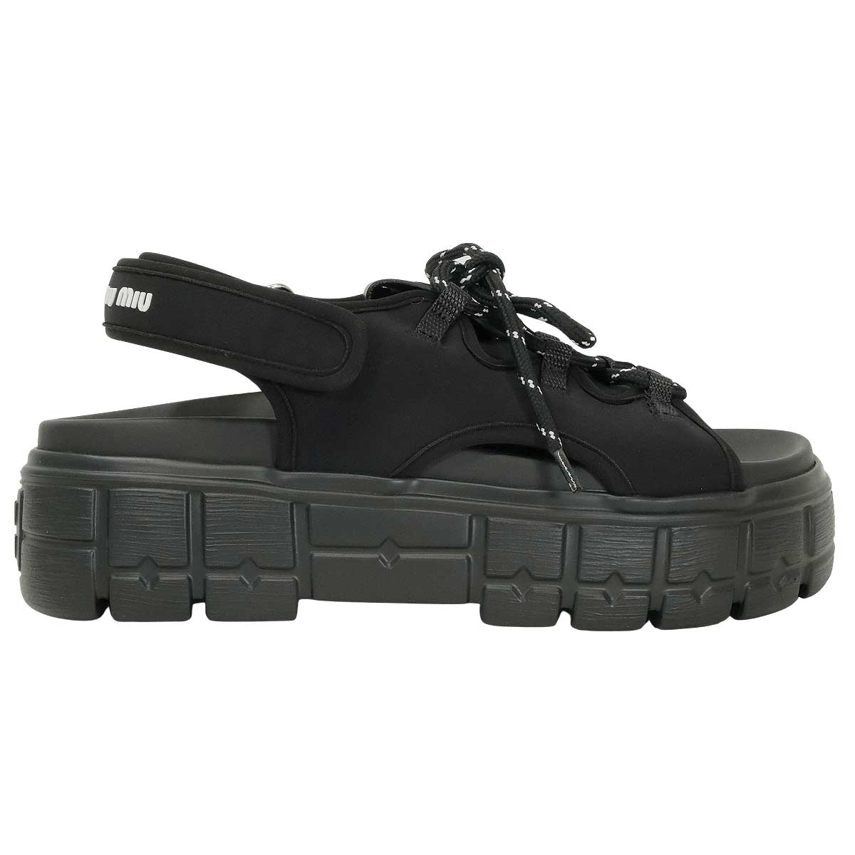Miu Miu sandals Chunky Neoprene Noir (Black) #37.5 5X418E[BRAND NEW][Authentic]