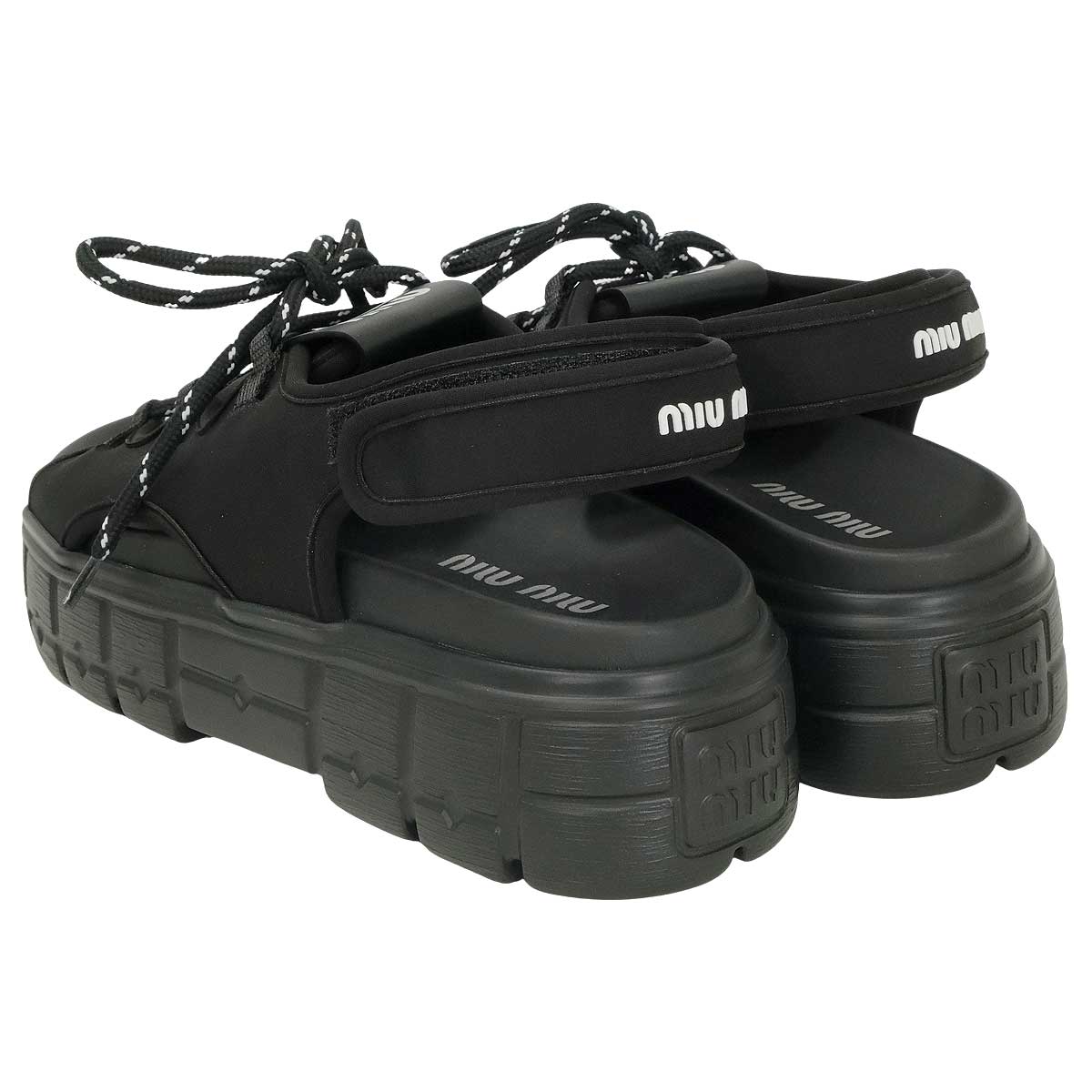 Miu Miu sandals Chunky Neoprene Noir (Black) #37.5 5X418E[BRAND NEW][Authentic]