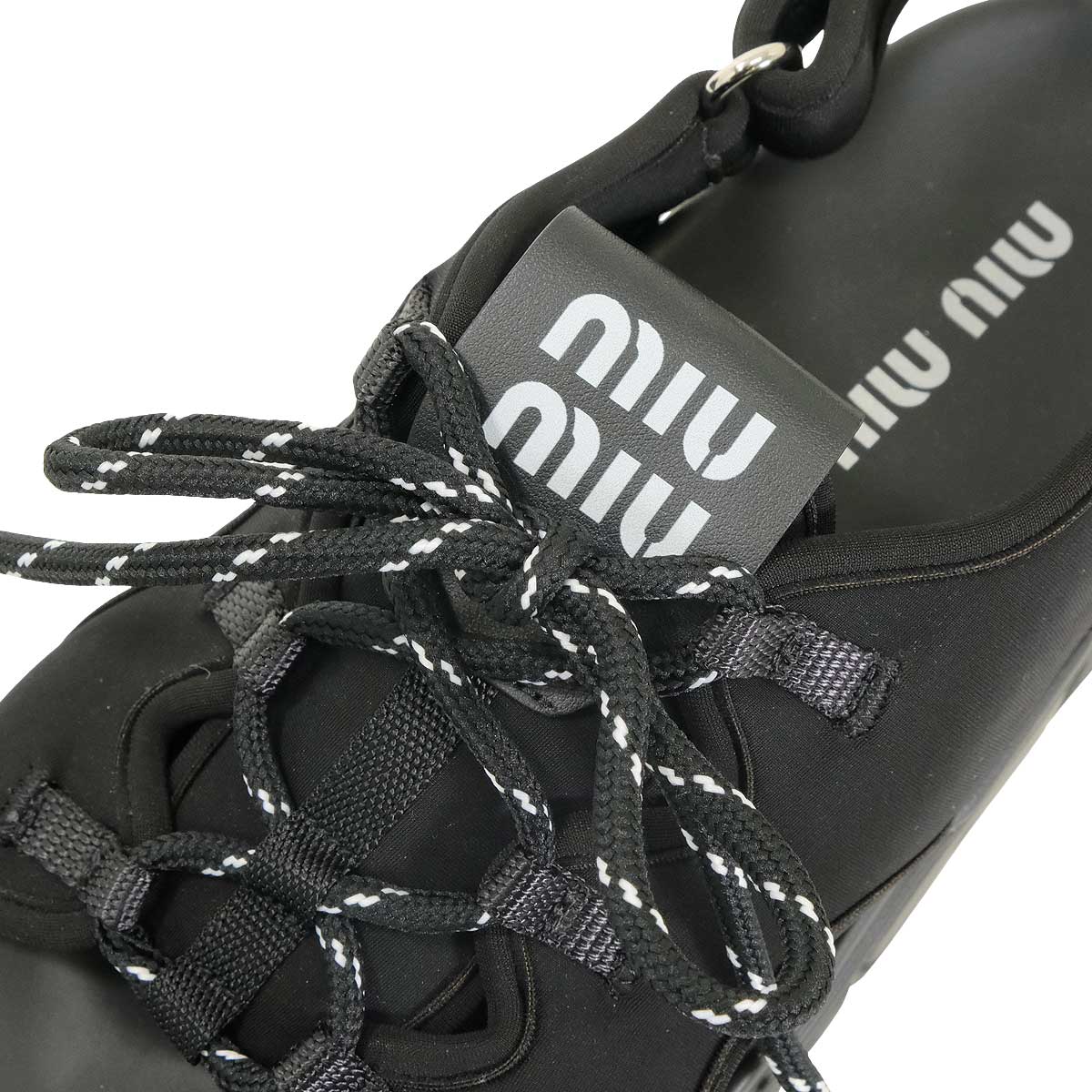 Miu Miu sandals Chunky Neoprene Noir (Black) #37.5 5X418E[BRAND NEW][Authentic]
