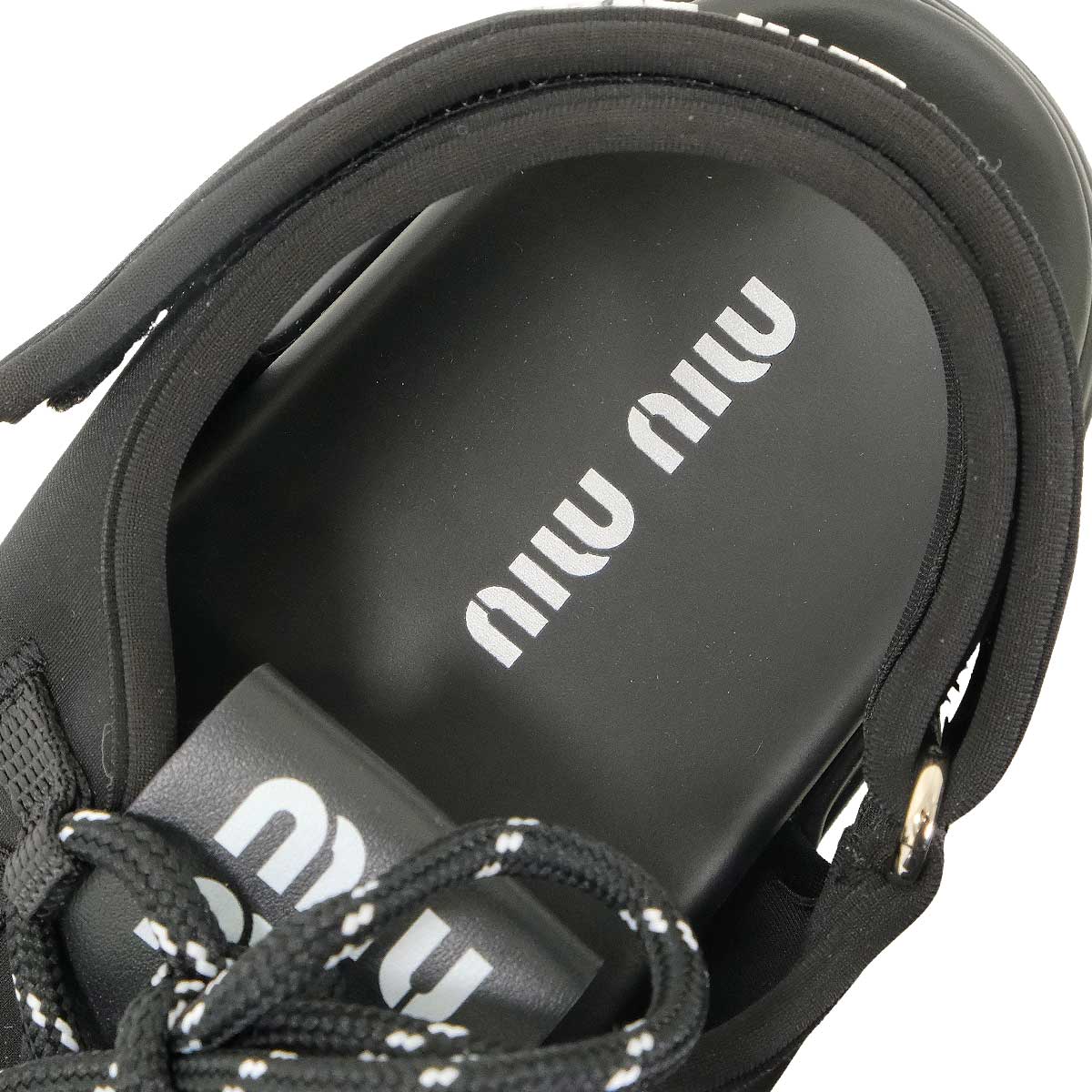 Miu Miu sandals Chunky Neoprene Noir (Black) #37.5 5X418E[BRAND NEW][Authentic]