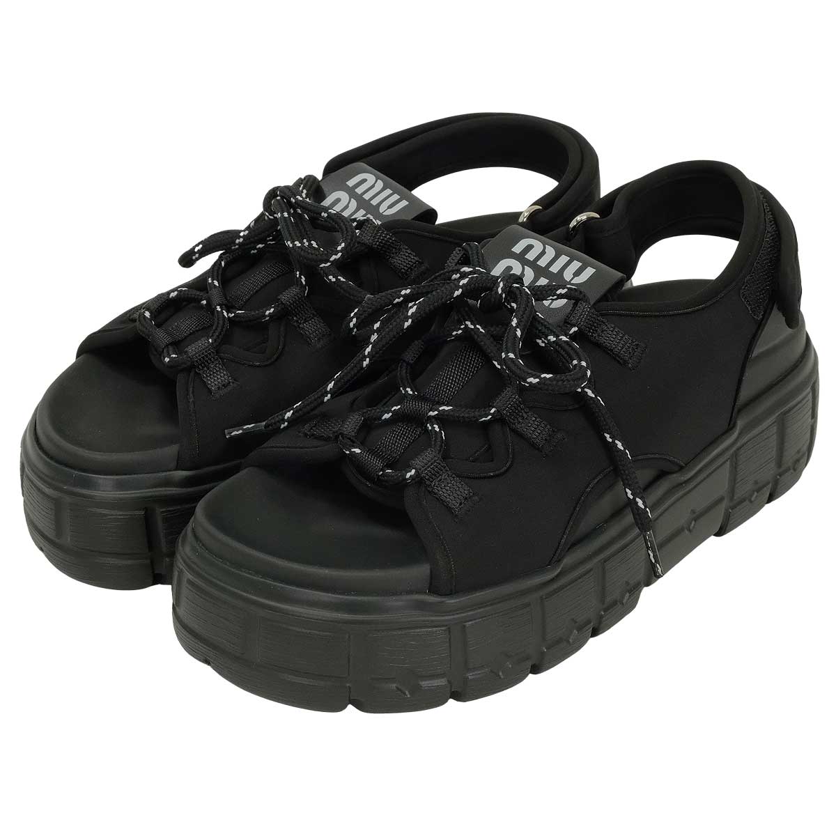 Miu Miu sandals Chunky Neoprene Noir (Black) #37.5 5X418E[BRAND NEW][Authentic]