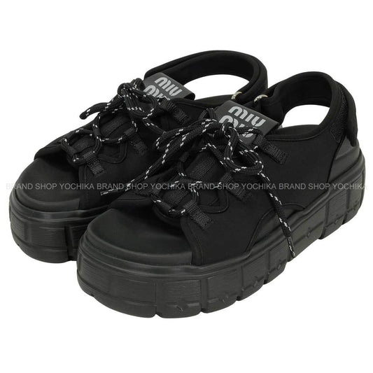 Miu Miu sandals Chunky Neoprene Noir (Black) #37.5 5X418E[BRAND NEW][Authentic]