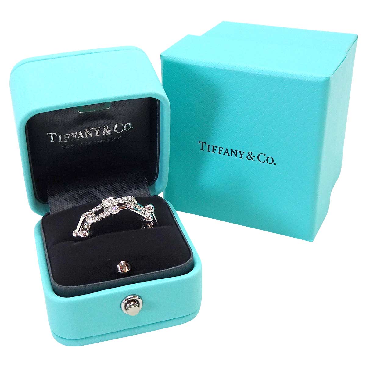 TIFFANY&Co. ring HardWear Small LinkWhite Gold K18WG/Diamond #51 72669495[BRAND NEW][Authentic]
