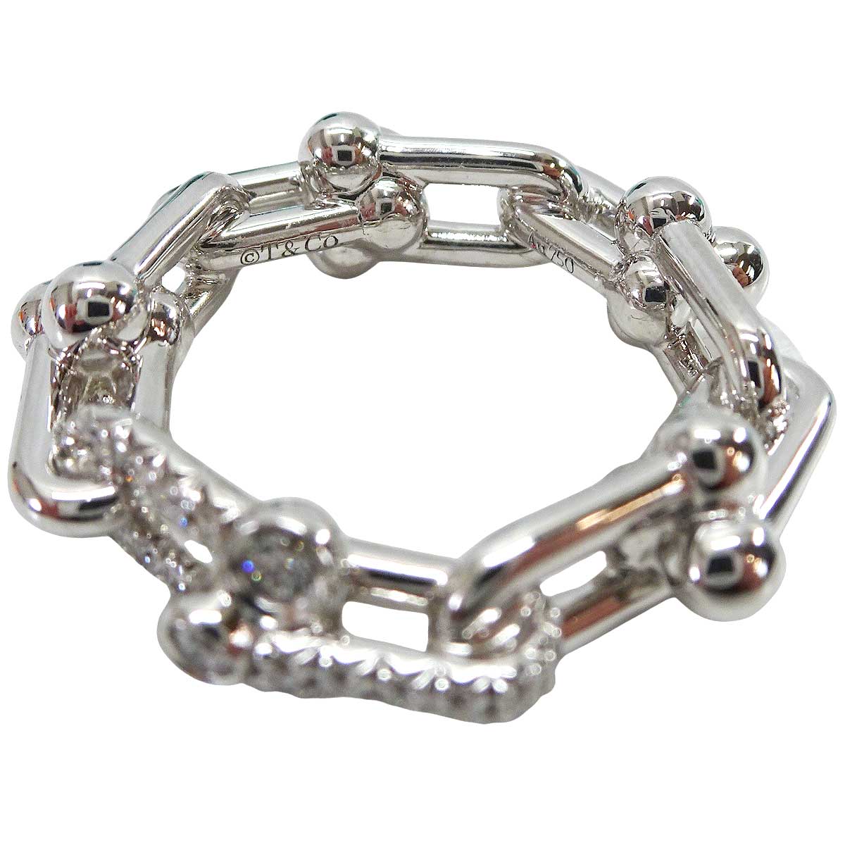 TIFFANY&Co. ring HardWear Small LinkWhite Gold K18WG/Diamond #51 72669495[BRAND NEW][Authentic]