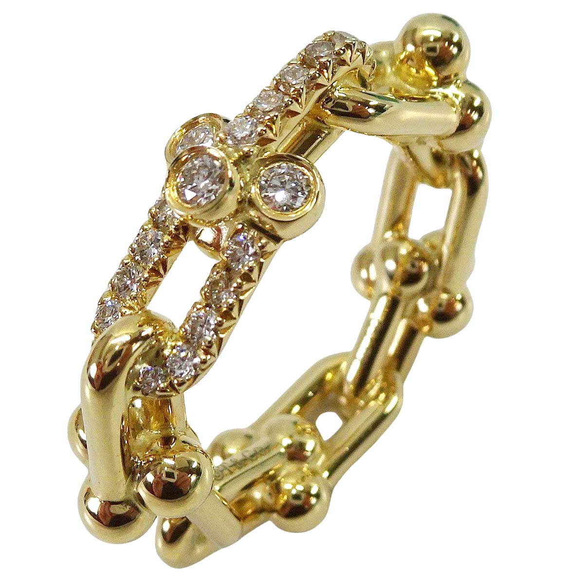 TIFFANY&Co. ring HardWear Small Link Gold K18YG/Diamond #51 72668049[BRAND NEW][Authentic]