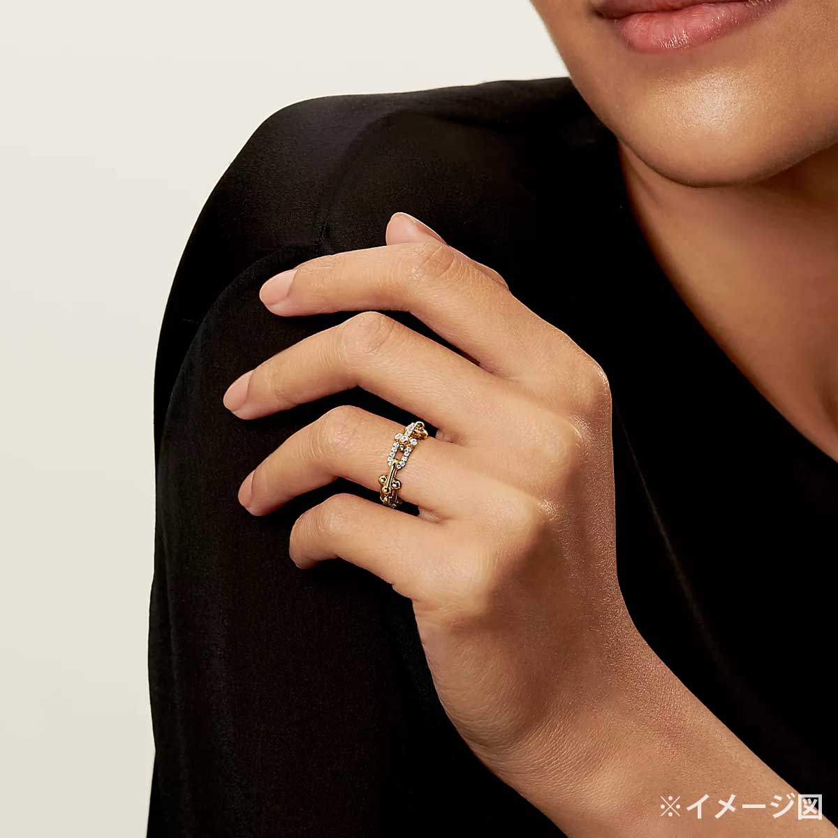 TIFFANY&Co. ring HardWear Small Link Gold K18YG/Diamond #51 72668049[BRAND NEW][Authentic]