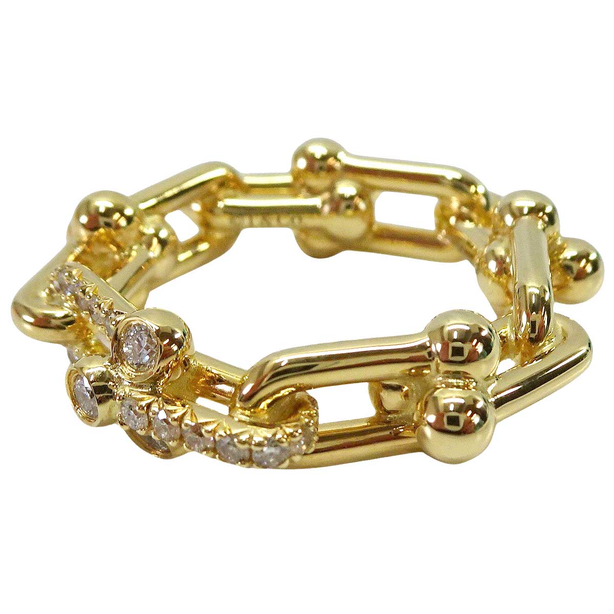 TIFFANY&Co. ring HardWear Small Link Gold K18YG/Diamond #51 72668049[BRAND NEW][Authentic]