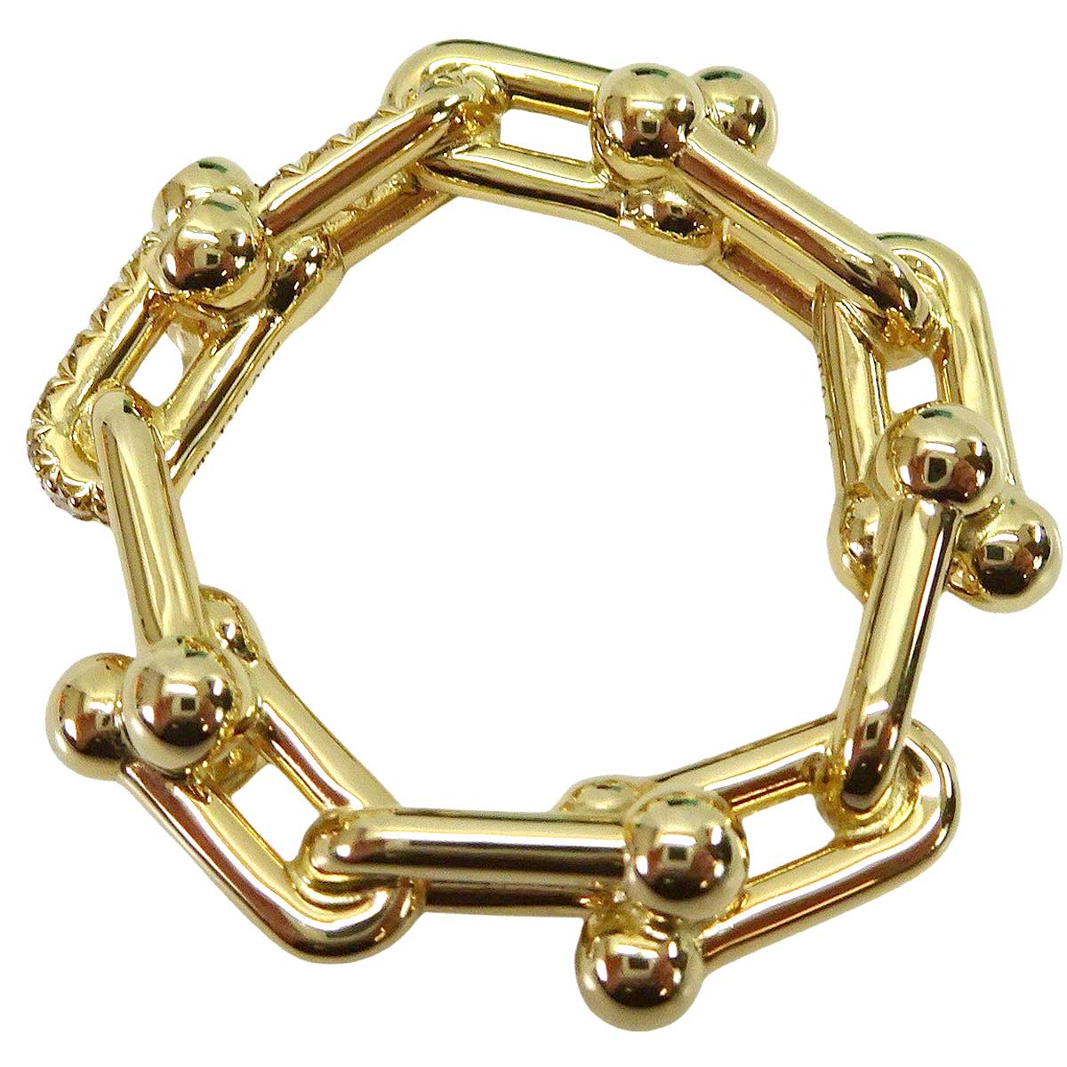 TIFFANY&Co. ring HardWear Small Link Gold K18YG/Diamond #51 72668049[BRAND NEW][Authentic]
