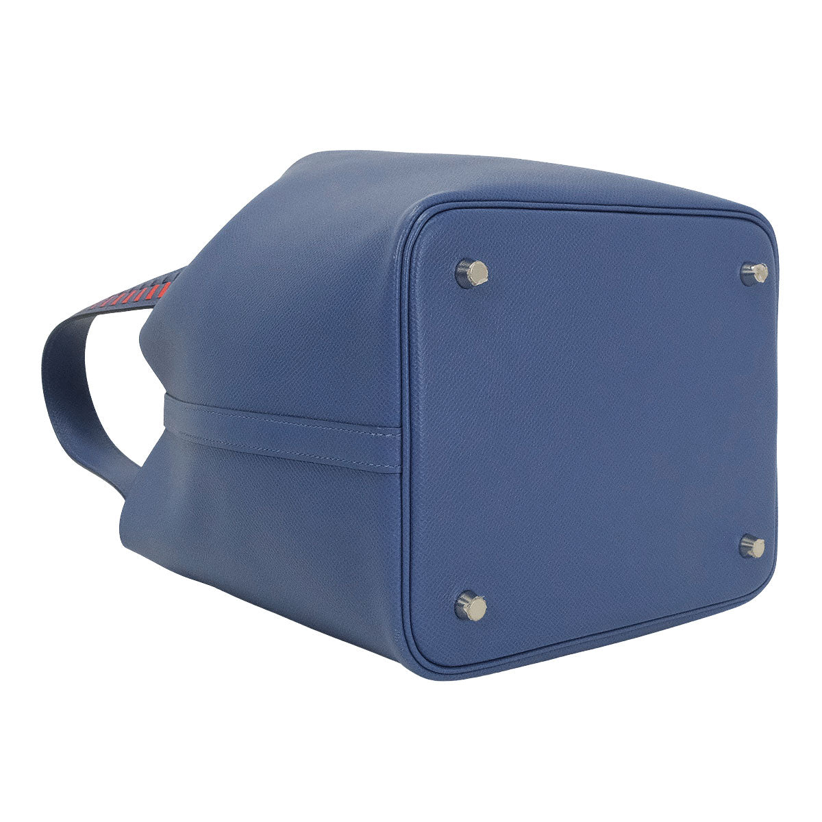 [Pre-loved] HERMES Handbag Picotin Lock 22 MM Tressage de Cuir Bleu Brighton/Capucine/Bleu Saphir Veau Epsom Silver HW Stamp C[LIKE NEW][Authentic]