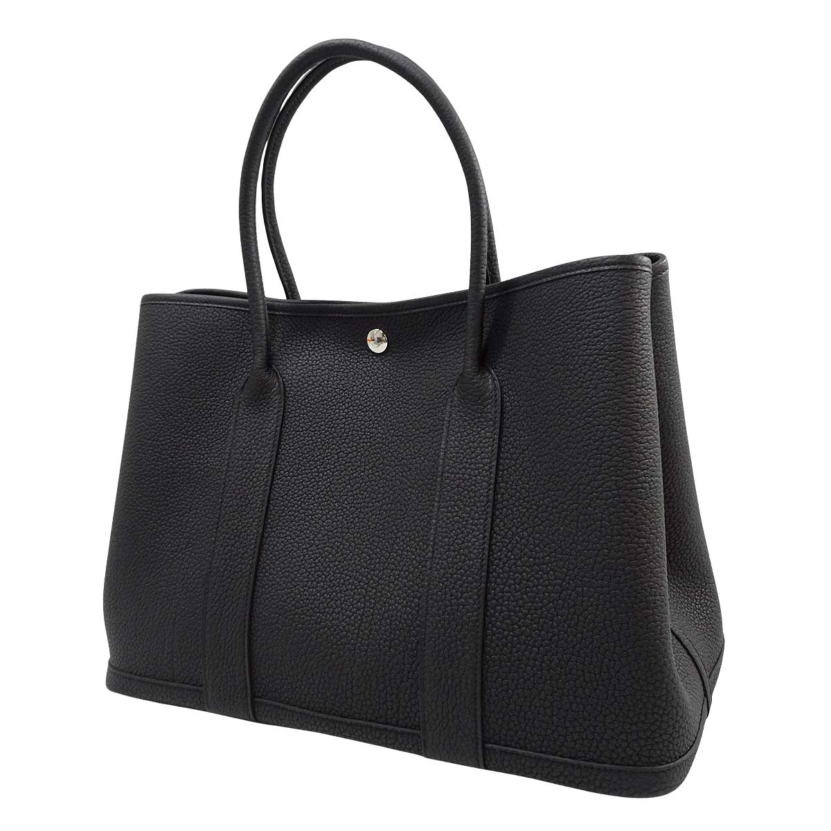 HERMES tote bag Garden Party 36 PM All Leather Noir (Black) Veau Negonda Silver HW Stamp G[BRAND NEW][Authentic]