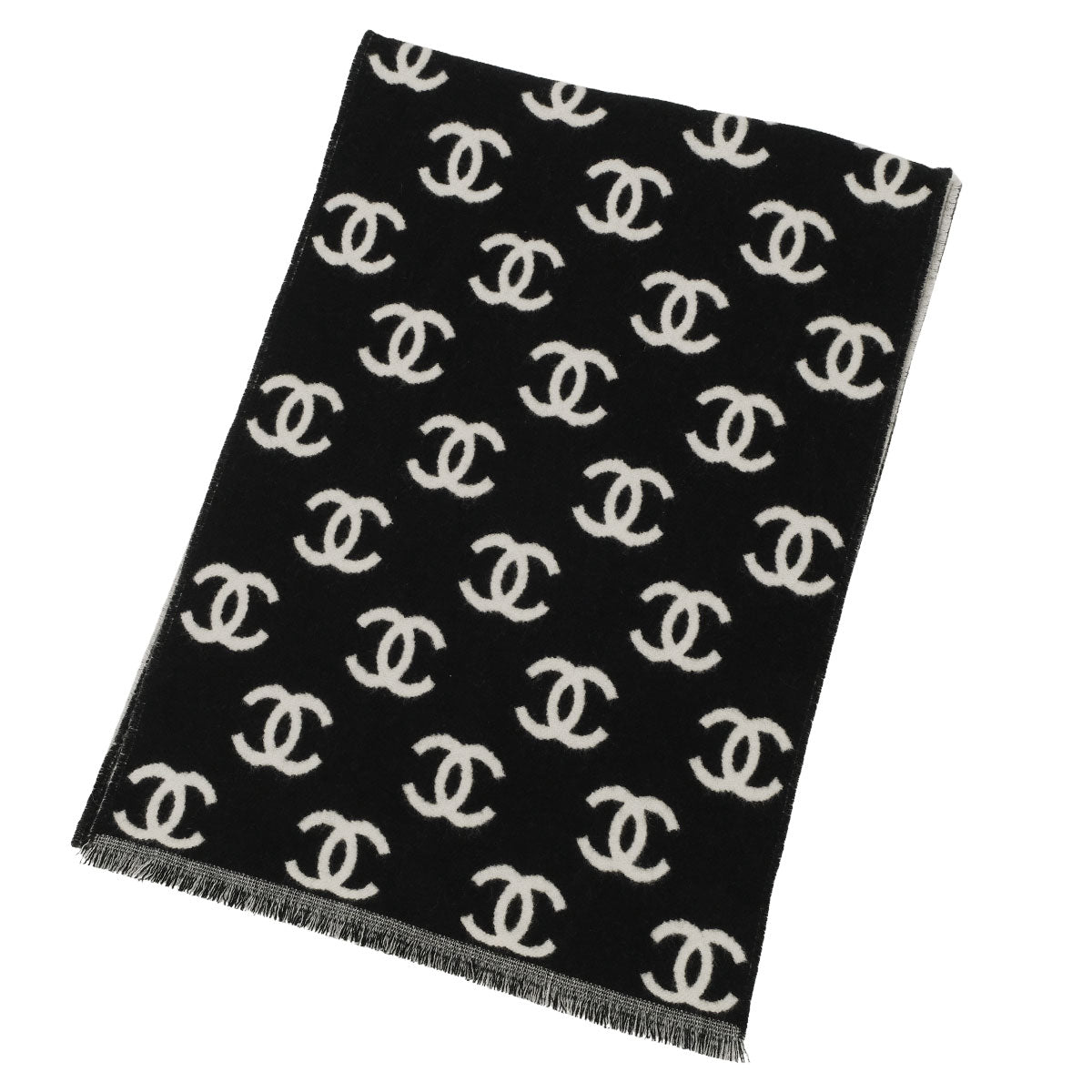 CHANEL Stall Reversible COCO Mark Noir (Black)/Blanc (White) Wool/Cashmere AA7067[BRAND NEW][Authentic]