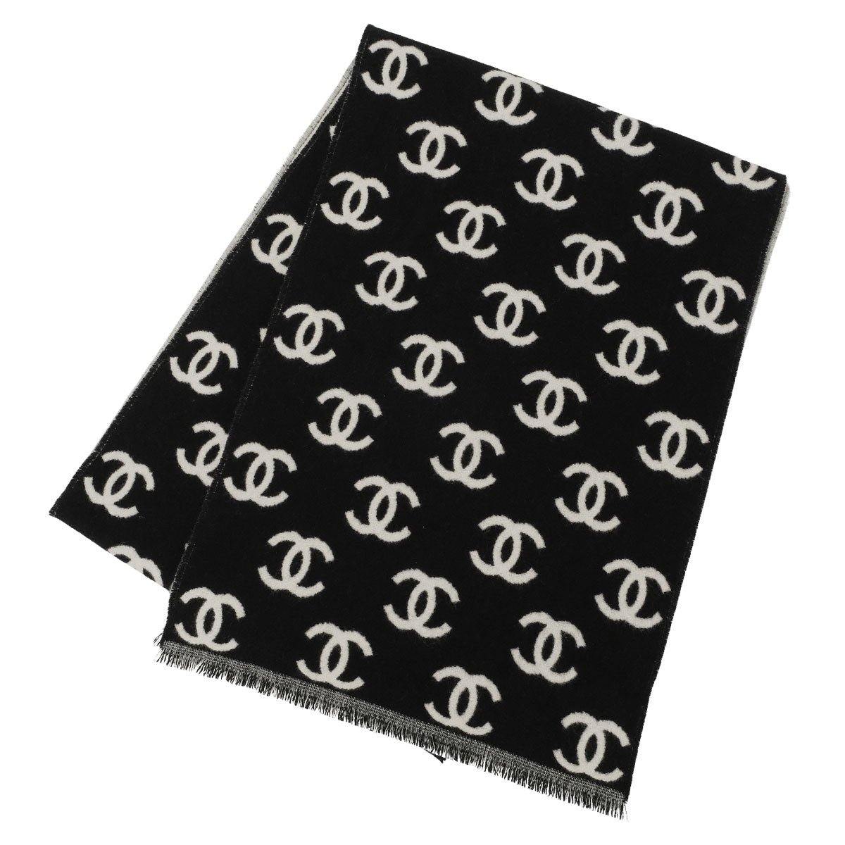 CHANEL Stall Reversible COCO Mark Noir (Black)/Blanc (White) Wool/Cashmere AA7067[BRAND NEW][Authentic]