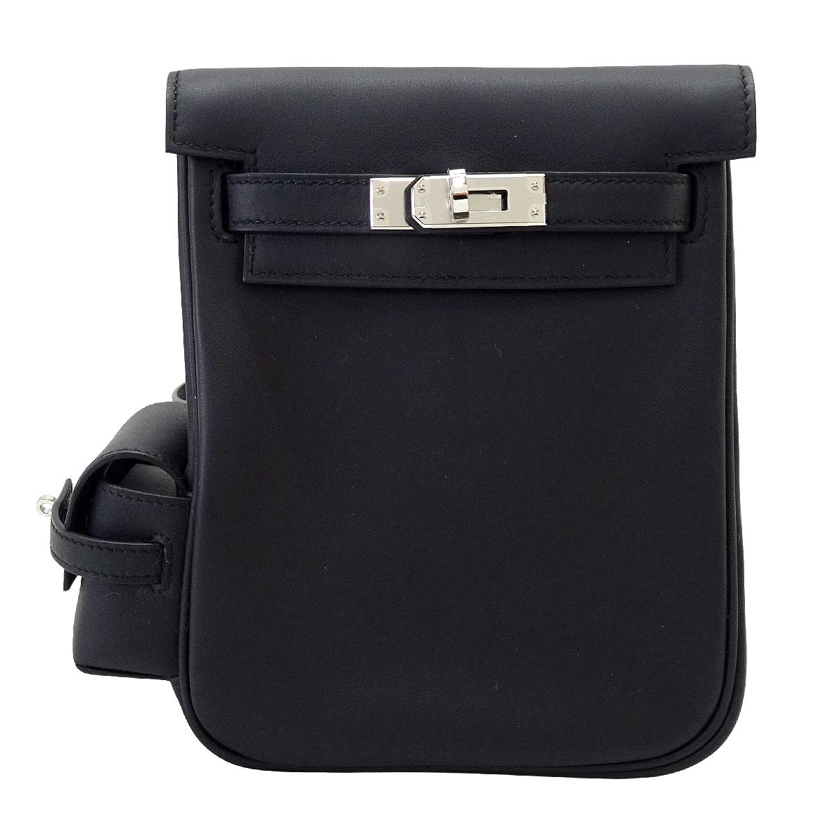 HERMES Backpack/daypack/Ruck sack Kelly Jump Mini Noir (Black) Veau Swift Silver HW Stamp G[BRAND NEW][Authentic]
