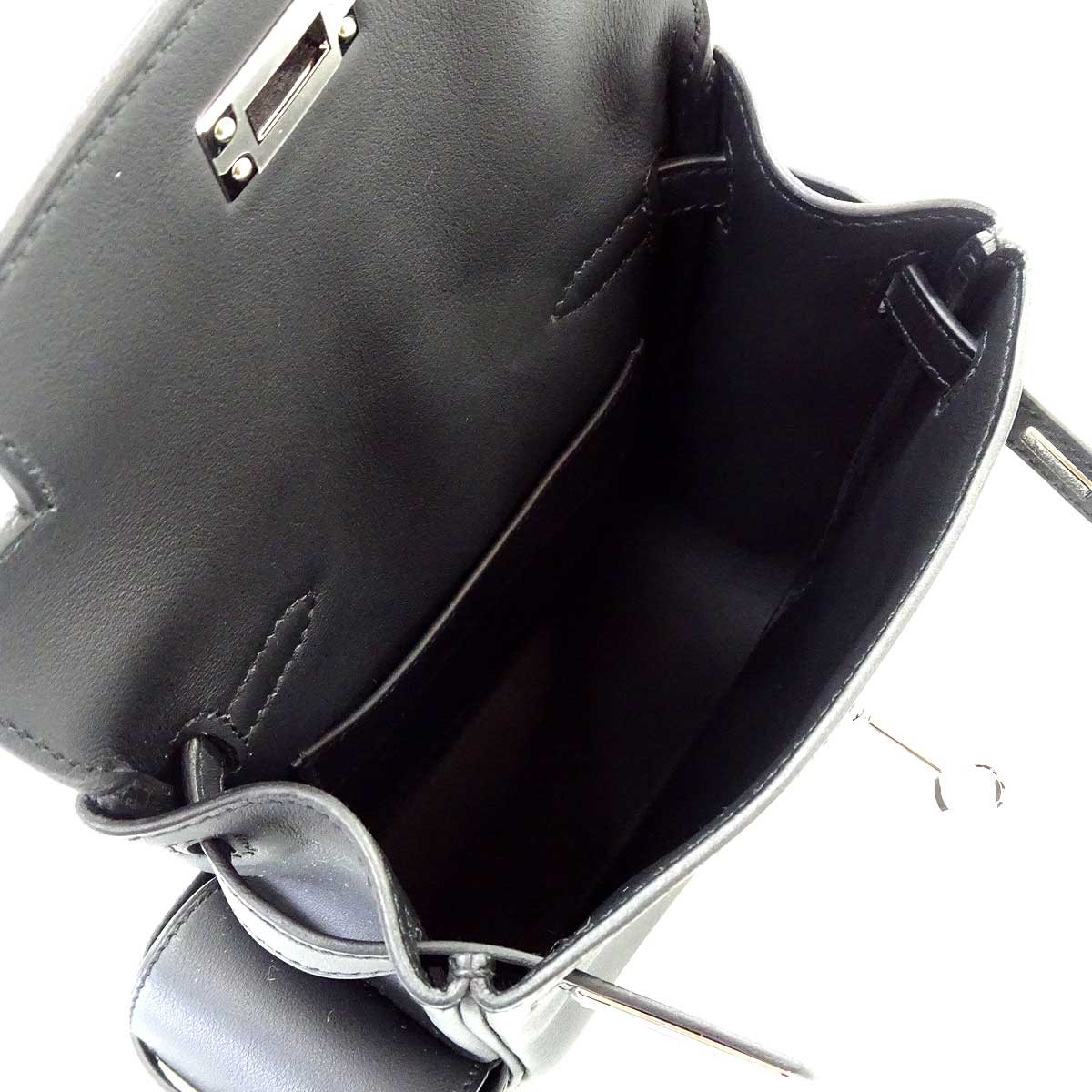 HERMES Backpack/daypack/Ruck sack Kelly Jump Mini Noir (Black) Veau Swift Silver HW Stamp G[BRAND NEW][Authentic]