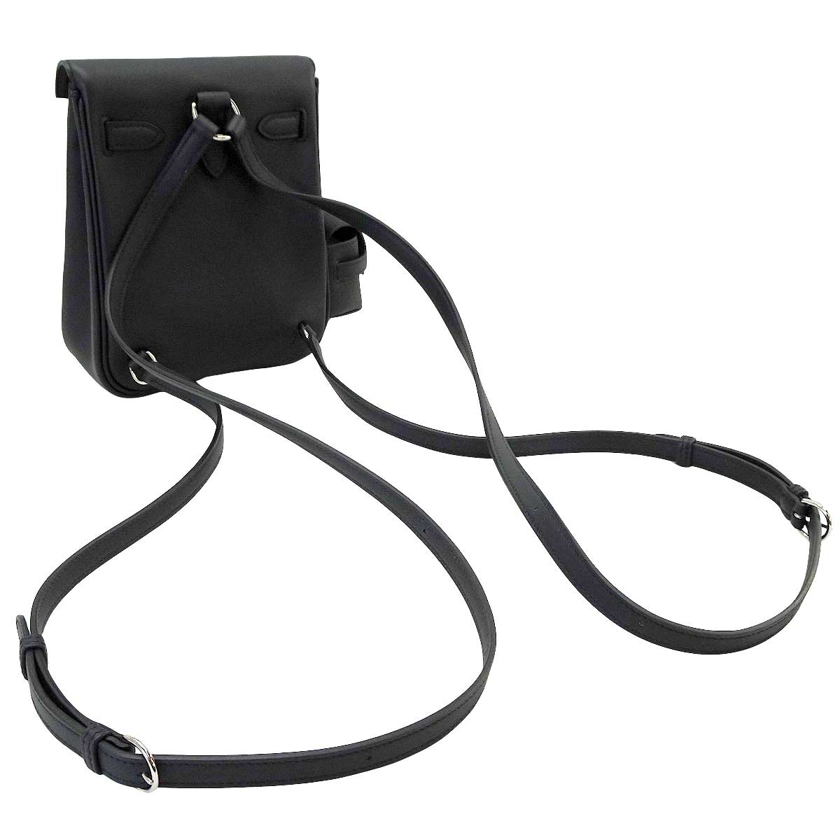 HERMES Backpack/daypack/Ruck sack Kelly Jump Mini Noir (Black) Veau Swift Silver HW Stamp G[BRAND NEW][Authentic]