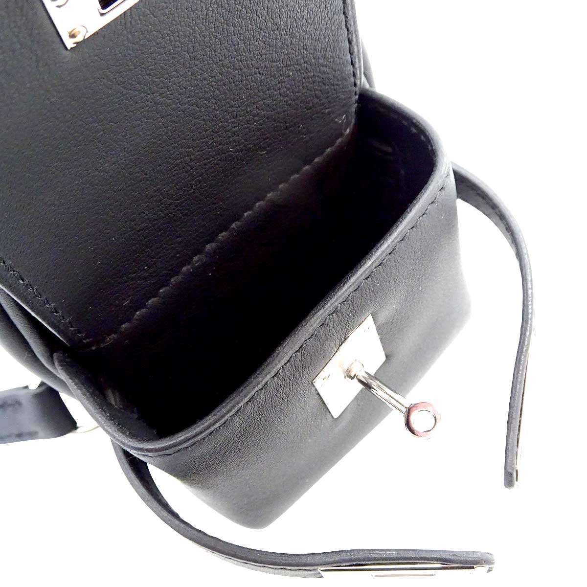 hermes mini backpack Kelly Jump Black Swift Gold Hardware Gold tone/Silver hardware Interior Hermes Mini Kelly Jump Backpack
