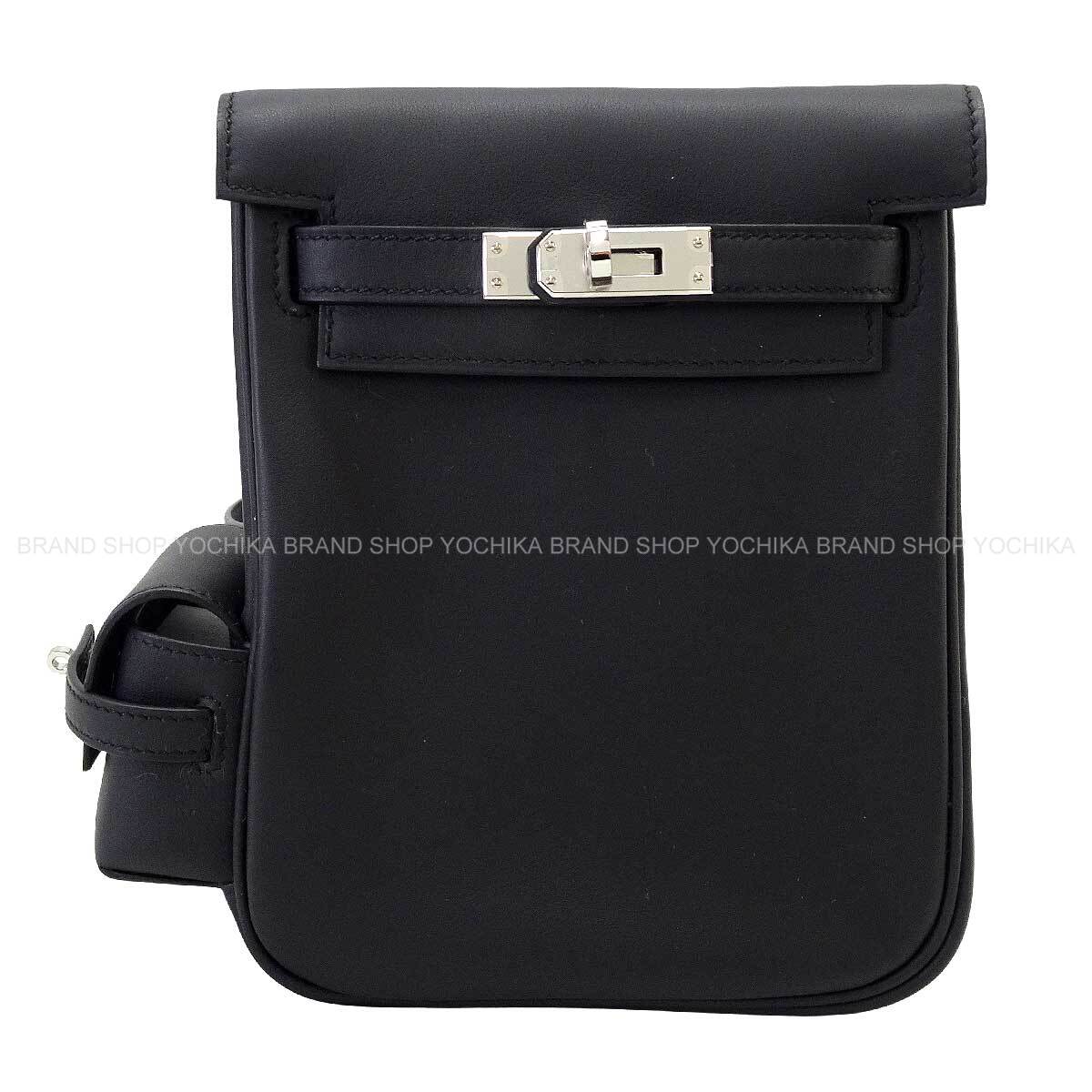 HERMES Backpack/daypack/Ruck sack Kelly Jump Mini Noir (Black) Veau Swift Silver HW Stamp G[BRAND NEW][Authentic]