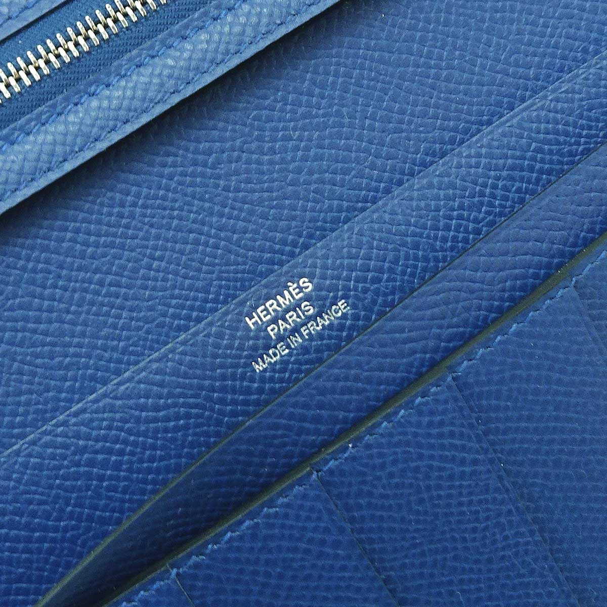 HERMES long wallet Bearn Soufflet Verso Bleu Abysse/Blue Tie Veau Epsom Silver HW Stamp G[BRAND NEW][Authentic]