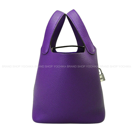 HERMES Handbag Picotin Lock 18 PM Purple Taurillon Clemence Silver HW Stamp K[BRAND NEW][Authentic]