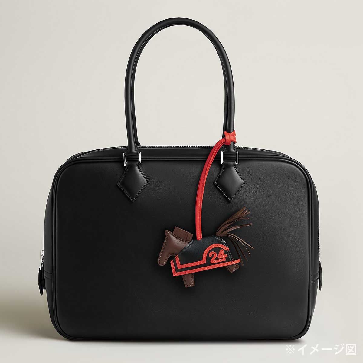 HERMES bag charm Rodeo Robeo Plush PM Terre/Noir (Black)/Capucine Agneau Milo/Veau Swift Stamp K[BRAND NEW][Authentic]