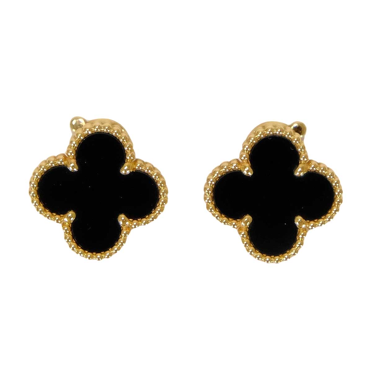 [Pre-loved] Van Cleef & Arpels earrings Vintage Alhambra Noir (Black) K18YG/Onyx VCARA44200[LIKE NEW][Authentic]