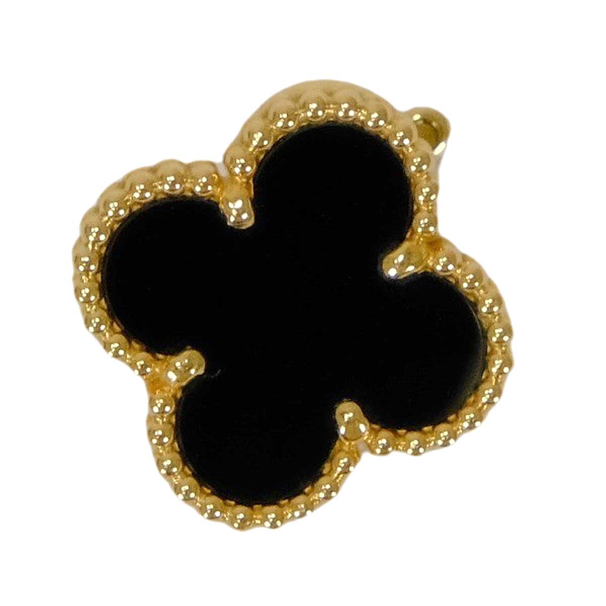 [Pre-loved] Van Cleef & Arpels earrings Vintage Alhambra Noir (Black) K18YG/Onyx VCARA44200[LIKE NEW][Authentic]